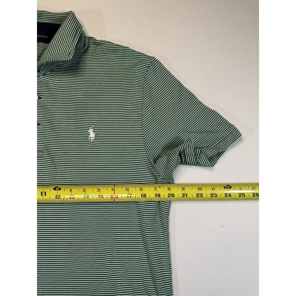 Polo Ralph Lauren Pro Fit Polo Shirt Men’s M Green Striped Cotton Blend Golf